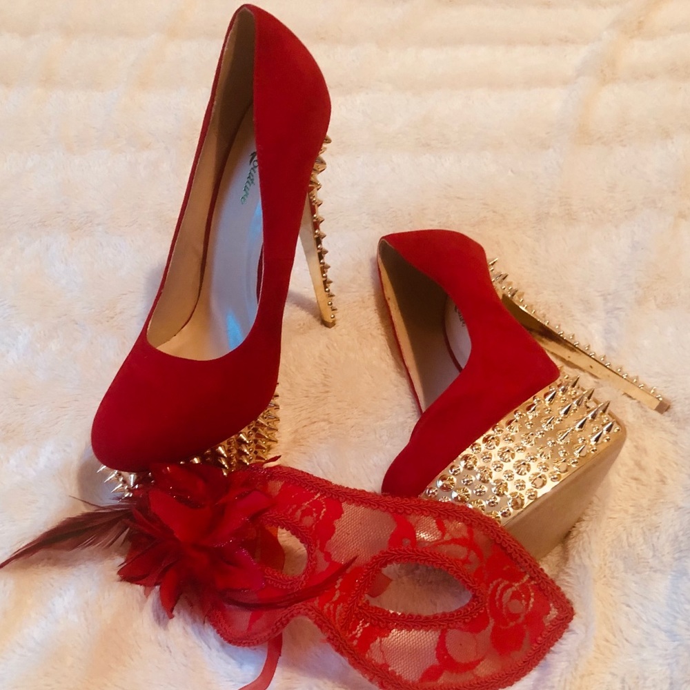 RED SIZE 10 KUSH KOUTURE  6 1/2 INCH HEELS🔥🔥🔥